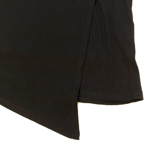 NWT Splendid Black Ribbed Asymmetrical Wrap Skirt - Picture 4 of 6